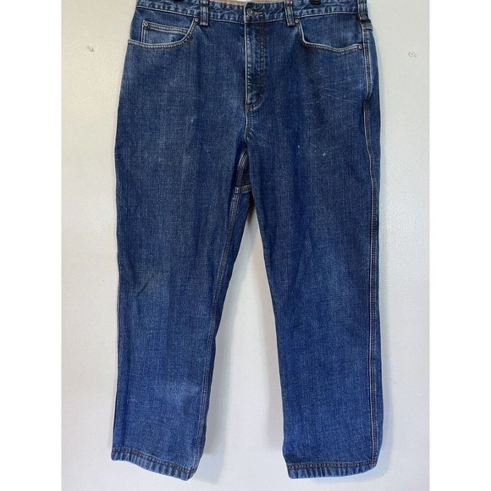 Duluth Trading Co Flex‎ Ballroom Fleece LINED Pants Jeans Blue 38x30 5 Pocket